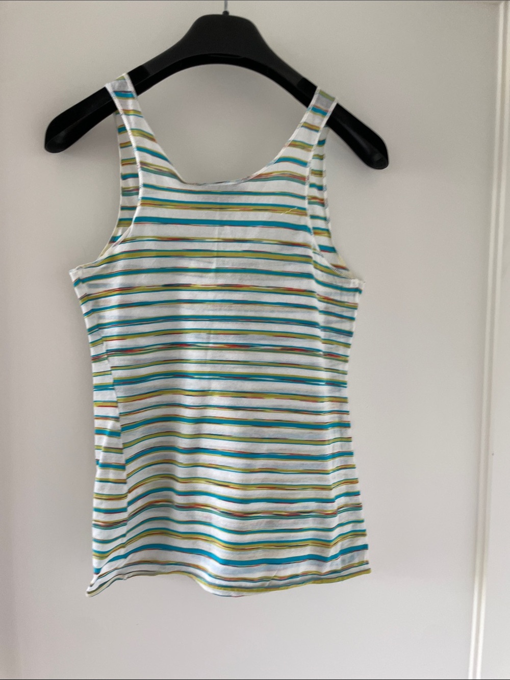 Missoni White Tank Top with Teal, Yellow & Orange Stripes - Picture 5 of 10
